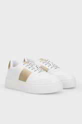Armani Exchange Women’s Sneakers – White with Perforated Design